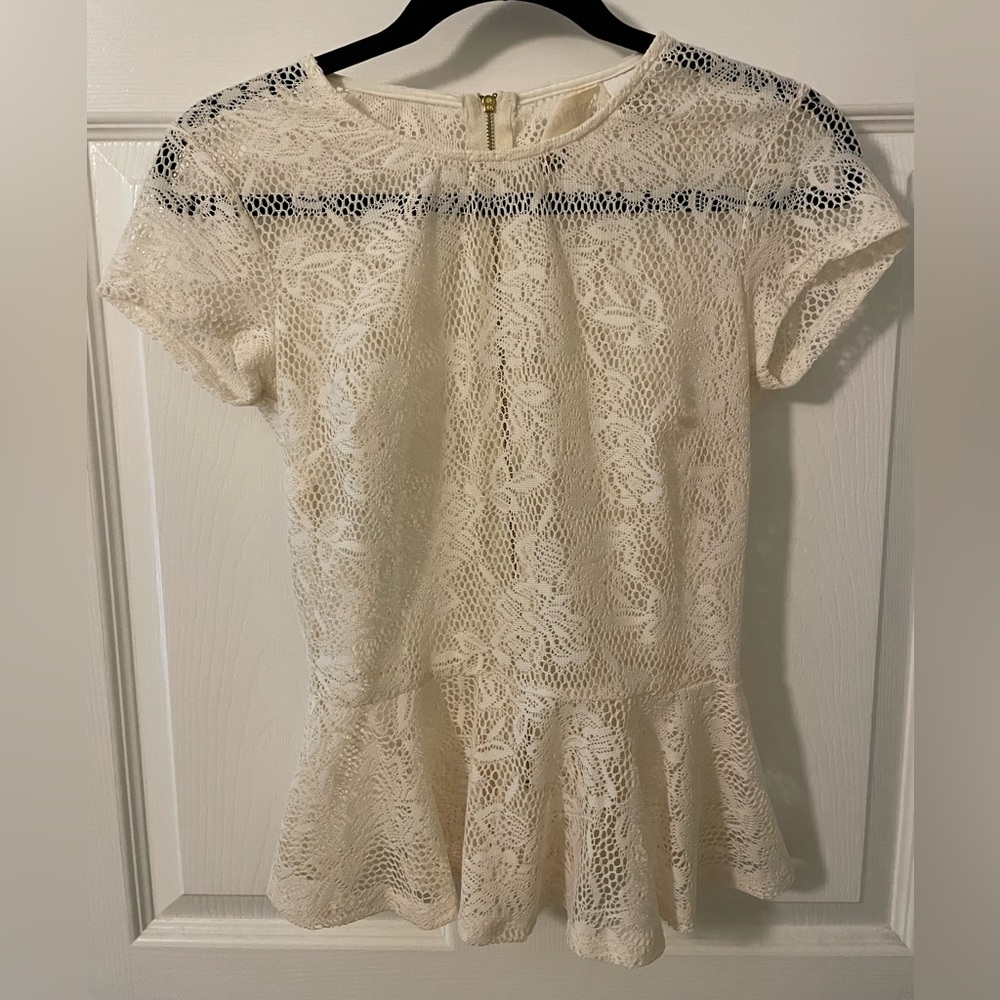 Lace short sleeve top, size medium